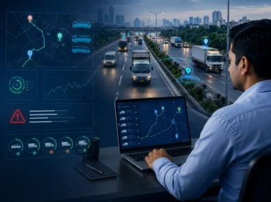 Futuristic Fleet Monitoring Dashboard