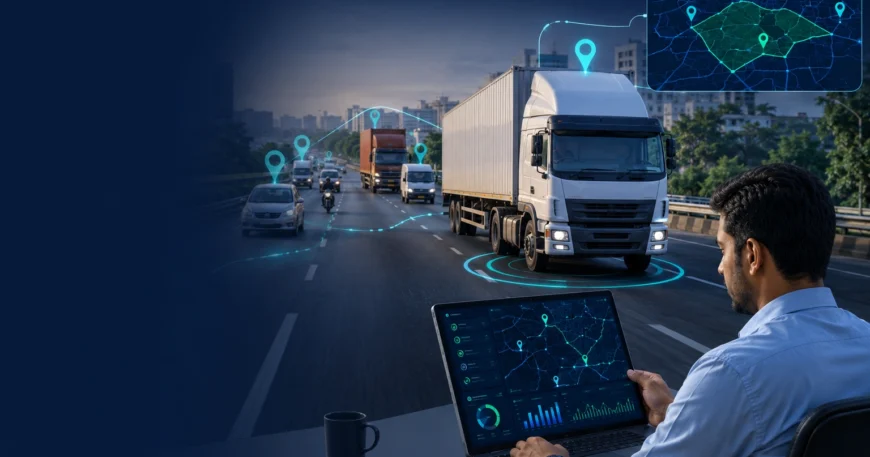 Fleet vehicle tracking dashboard with real-time GPS monitoring